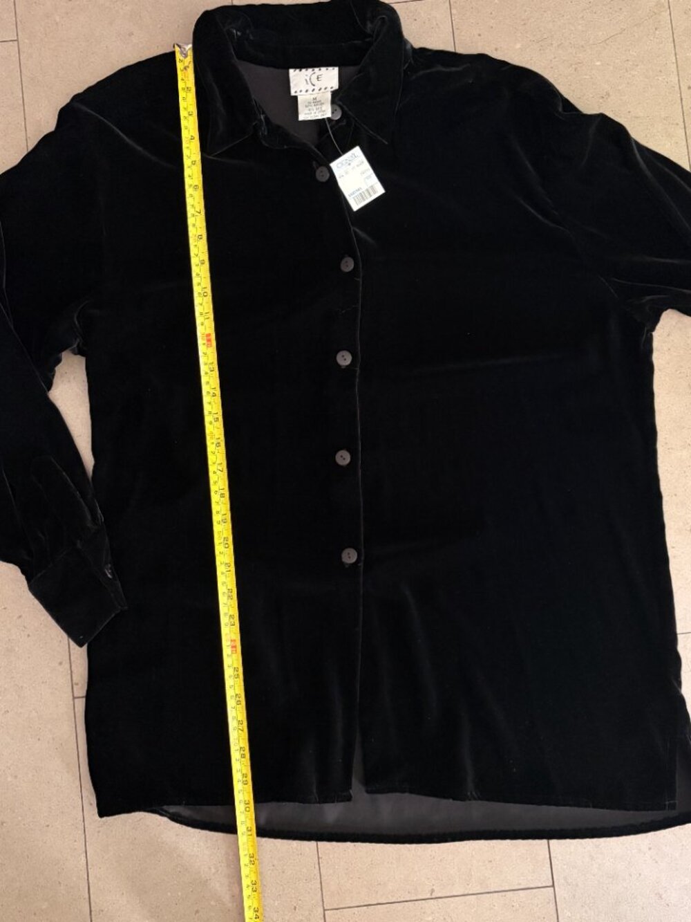 New with Tag Black Velvet Silk Blend Woman's Shirt Blouse-MED/LARGE - Picture 7 of 7